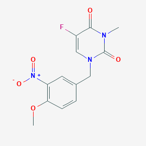 molecular formula C13H12FN3O5 B5696356 5-fluoro-1-(4-methoxy-3-nitrobenzyl)-3-methyl-2,4(1H,3H)-pyrimidinedione CAS No. 5728-05-2