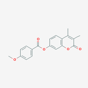molecular formula C19H16O5 B5696369 3,4-dimethyl-2-oxo-2H-chromen-7-yl 4-methoxybenzoate 