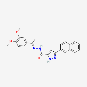 molecular formula C24H22N4O3 B5696375 N'-[1-(3,4-dimethoxyphenyl)ethylidene]-3-(2-naphthyl)-1H-pyrazole-5-carbohydrazide 