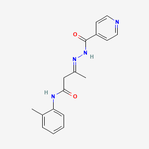 molecular formula C17H18N4O2 B5696379 3-(isonicotinoylhydrazono)-N-(2-methylphenyl)butanamide 