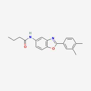 molecular formula C19H20N2O2 B5696408 N-[2-(3,4-dimethylphenyl)-1,3-benzoxazol-5-yl]butanamide 