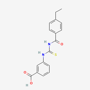 molecular formula C17H16N2O3S B5696441 3-({[(4-ethylbenzoyl)amino]carbonothioyl}amino)benzoic acid 