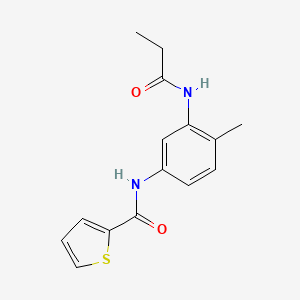 molecular formula C15H16N2O2S B5696447 N-[4-methyl-3-(propionylamino)phenyl]-2-thiophenecarboxamide 