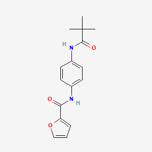 molecular formula C16H18N2O3 B5696452 N-{4-[(2,2-dimethylpropanoyl)amino]phenyl}-2-furamide 