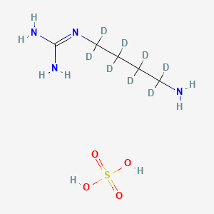 molecular formula C5H16N4O4S B569646 2-(4-Amino-1,1,2,2,3,3,4,4-octadeuteriobutyl)guanidine;sulfuric acid CAS No. 909556-32-7
