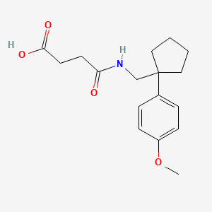 molecular formula C17H23NO4 B5696469 4-({[1-(4-methoxyphenyl)cyclopentyl]methyl}amino)-4-oxobutanoic acid 
