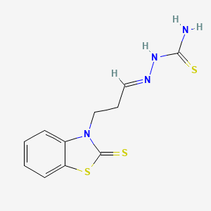 molecular formula C11H12N4S3 B5696472 3-(2-thioxo-1,3-benzothiazol-3(2H)-yl)propanal thiosemicarbazone 