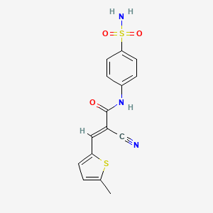 molecular formula C15H13N3O3S2 B5696502 N-[4-(aminosulfonyl)phenyl]-2-cyano-3-(5-methyl-2-thienyl)acrylamide 