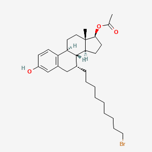 molecular formula C29H43BrO3 B569651 (7R,8R,9S,13S,14S,17S)-7-(9-Bromononyl)-3-hydroxy-13-methyl-7,8,9,11,12,13,14,15,16,17-decahydro-6H-cyclopenta[a]phenanthren-17-yl acetate CAS No. 875573-66-3