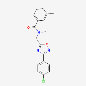 molecular formula C18H16ClN3O2 B5696510 N-{[3-(4-chlorophenyl)-1,2,4-oxadiazol-5-yl]methyl}-N,3-dimethylbenzamide 