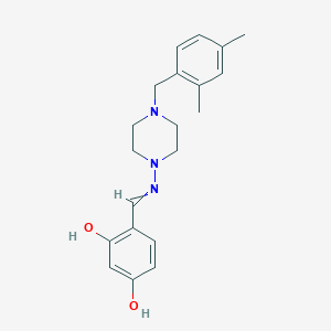molecular formula C20H25N3O2 B5696514 4-({[4-(2,4-dimethylbenzyl)-1-piperazinyl]imino}methyl)-1,3-benzenediol 