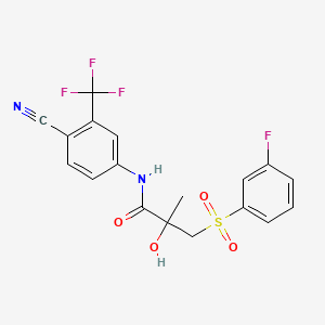 molecular formula C18H14F4N2O4S B569653 (RS)-N-[4-氰基-3-(三氟甲基)苯基]-3-(3-氟苯磺酰基)-2-羟基-2-甲基丙酰胺 CAS No. 1166228-30-3
