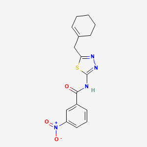 molecular formula C16H16N4O3S B5696546 N-[5-(1-cyclohexen-1-ylmethyl)-1,3,4-thiadiazol-2-yl]-3-nitrobenzamide 