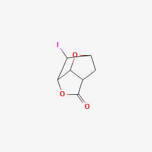 molecular formula C7H7IO3 B569656 2-Iodo-4,8-dioxatricyclo[4.2.1.03,7]nonan-5-one CAS No. 89678-08-0