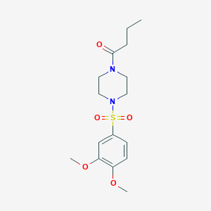 molecular formula C16H24N2O5S B5696560 1-butyryl-4-[(3,4-dimethoxyphenyl)sulfonyl]piperazine 