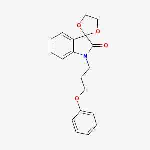 molecular formula C19H19NO4 B5696566 1'-(3-phenoxypropyl)spiro[1,3-dioxolane-2,3'-indol]-2'(1'H)-one 