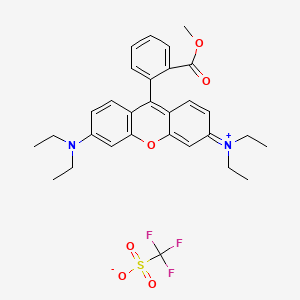 molecular formula C30H33F3N2O6S B569657 N,N-Diethyl-6-(diethylamino)-9-(2-(methoxycarbonyl)phenyl)-3H-xanthene-3-ylideneammonium trifluoromethanesulfonate CAS No. 120611-30-5