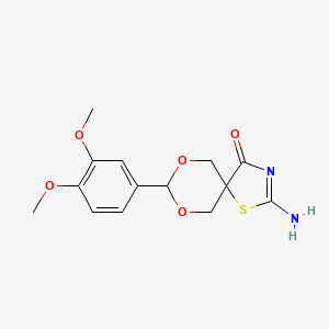 molecular formula C14H16N2O5S B5696573 2-amino-8-(3,4-dimethoxyphenyl)-7,9-dioxa-1-thia-3-azaspiro[4.5]dec-2-en-4-one 