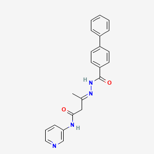 molecular formula C22H20N4O2 B5696580 3-[(4-biphenylylcarbonyl)hydrazono]-N-3-pyridinylbutanamide 