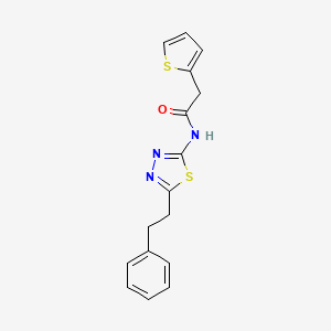 molecular formula C16H15N3OS2 B5696581 N-[5-(2-phenylethyl)-1,3,4-thiadiazol-2-yl]-2-(2-thienyl)acetamide 