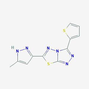 molecular formula C11H8N6S2 B5696615 6-(5-methyl-1H-pyrazol-3-yl)-3-(2-thienyl)[1,2,4]triazolo[3,4-b][1,3,4]thiadiazole 