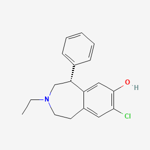 molecular formula C18H20ClNO B569662 (5R)-8-chloro-3-ethyl-5-phenyl-1,2,4,5-tetrahydro-3-benzazepin-7-ol CAS No. 118546-22-8