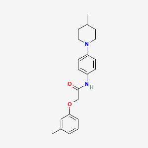 molecular formula C21H26N2O2 B5696642 2-(3-methylphenoxy)-N-[4-(4-methyl-1-piperidinyl)phenyl]acetamide 