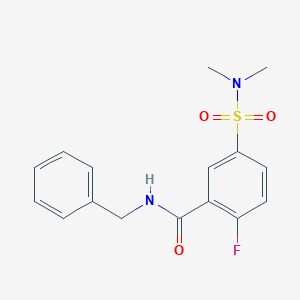 molecular formula C16H17FN2O3S B5696660 N-benzyl-5-[(dimethylamino)sulfonyl]-2-fluorobenzamide 