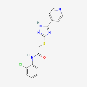 molecular formula C15H12ClN5OS B5696676 N-(2-chlorophenyl)-2-{[5-(4-pyridinyl)-4H-1,2,4-triazol-3-yl]thio}acetamide 