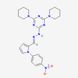 1-(4-nitrophenyl)-1H-pyrrole-2-carbaldehyde (4,6-di-1-piperidinyl-1,3,5-triazin-2-yl)hydrazone