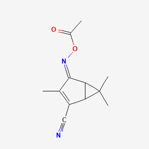 molecular formula C12H14N2O2 B5696712 4-[(acetyloxy)imino]-3,6,6-trimethylbicyclo[3.1.0]hex-2-ene-2-carbonitrile 