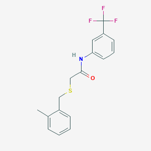 molecular formula C17H16F3NOS B5696736 2-[(2-methylbenzyl)thio]-N-[3-(trifluoromethyl)phenyl]acetamide 