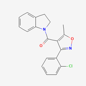 molecular formula C19H15ClN2O2 B5696742 1-{[3-(2-chlorophenyl)-5-methyl-4-isoxazolyl]carbonyl}indoline 