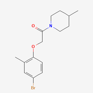 molecular formula C15H20BrNO2 B5696777 1-[(4-bromo-2-methylphenoxy)acetyl]-4-methylpiperidine 