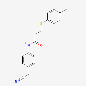 molecular formula C18H18N2OS B5696828 N-[4-(cyanomethyl)phenyl]-3-[(4-methylphenyl)thio]propanamide 