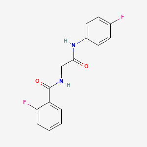 molecular formula C15H12F2N2O2 B5696914 2-fluoro-N-{2-[(4-fluorophenyl)amino]-2-oxoethyl}benzamide 
