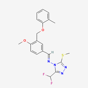 3-(difluoromethyl)-N-{4-methoxy-3-[(2-methylphenoxy)methyl]benzylidene}-5-(methylthio)-4H-1,2,4-triazol-4-amine