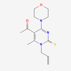 molecular formula C14H19N3O2S B5696928 1-[1-allyl-6-methyl-4-(4-morpholinyl)-2-thioxo-1,2-dihydro-5-pyrimidinyl]ethanone 