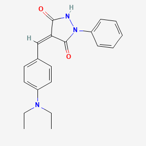 molecular formula C20H21N3O2 B5696939 4-[4-(diethylamino)benzylidene]-1-phenyl-3,5-pyrazolidinedione 