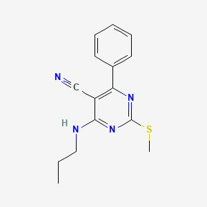 molecular formula C15H16N4S B5696957 2-(methylthio)-4-phenyl-6-(propylamino)-5-pyrimidinecarbonitrile 