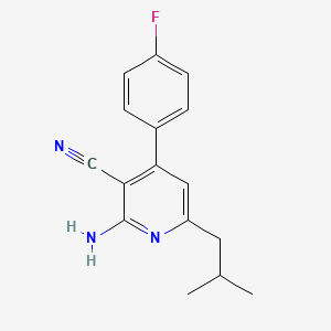 molecular formula C16H16FN3 B5696961 2-amino-4-(4-fluorophenyl)-6-isobutylnicotinonitrile 