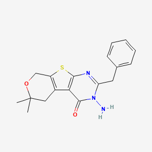 3-amino-2-benzyl-6,6-dimethyl-3,5,6,8-tetrahydro-4H-pyrano[4',3':4,5]thieno[2,3-d]pyrimidin-4-one