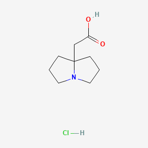 molecular formula C9H16ClNO2 B569702 四氢-1H-吡咯利嗪-7a(5H)-乙酸盐酸盐 CAS No. 124655-63-6