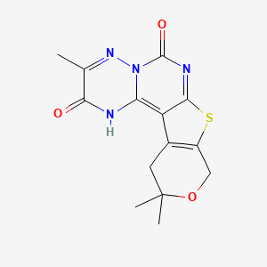 3,11,11-trimethyl-7,9,11,12-tetrahydro-2H,6H-pyrano[4'',3'':4',5']thieno[2',3':4,5]pyrimido[1,6-b][1,2,4]triazine-2,6-dione