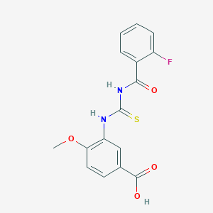 molecular formula C16H13FN2O4S B5697076 3-({[(2-fluorobenzoyl)amino]carbonothioyl}amino)-4-methoxybenzoic acid 