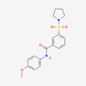 molecular formula C18H20N2O4S B5697100 N-(4-methoxyphenyl)-3-(1-pyrrolidinylsulfonyl)benzamide 