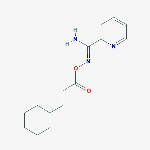 molecular formula C15H21N3O2 B5697102 N'-[(3-cyclohexylpropanoyl)oxy]-2-pyridinecarboximidamide 