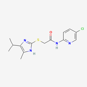molecular formula C14H17ClN4OS B5697112 N-(5-chloropyridin-2-yl)-2-[(5-isopropyl-4-methyl-1H-imidazol-2-yl)thio]acetamide 