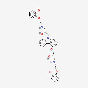 molecular formula C36H43N3O7 B569714 1-(4-(2-羟基-3-(2-(2-甲氧基苯氧基)乙氨基)丙氧基)-9H-咔唑-9-基)-3-(2-(2-甲氧基苯氧基)乙氨基)丙烷-2-醇 CAS No. 1198090-73-1
