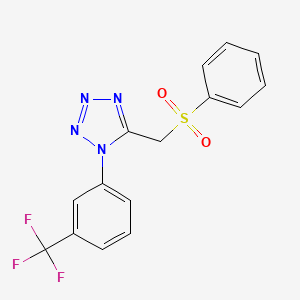 molecular formula C15H11F3N4O2S B5697150 5-[(phenylsulfonyl)methyl]-1-[3-(trifluoromethyl)phenyl]-1H-tetrazole 